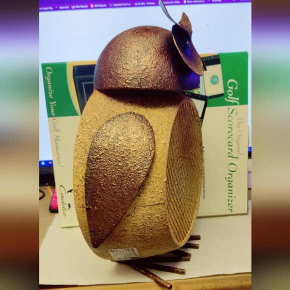 Bronze Scrap Metal Owl 12" Tall - Picture 5 of 7